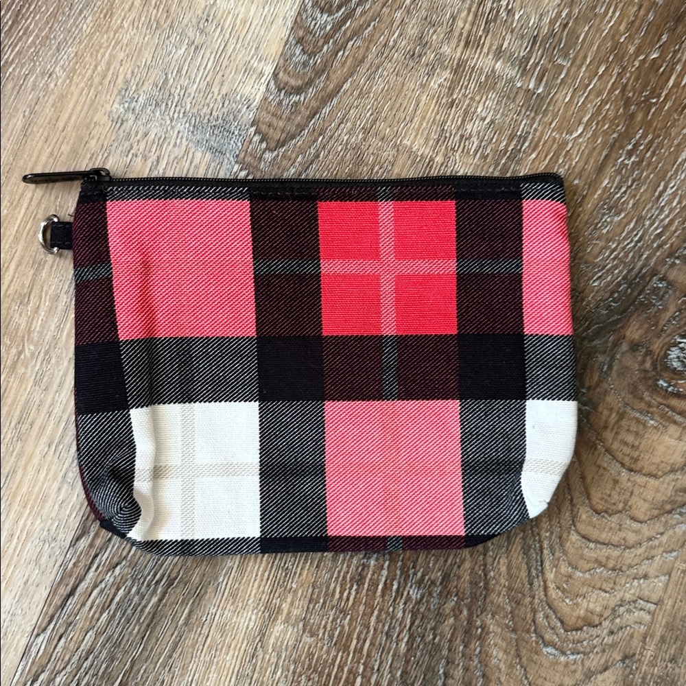 New-Thirty OnePlaid Zip Pouch in Red and Black